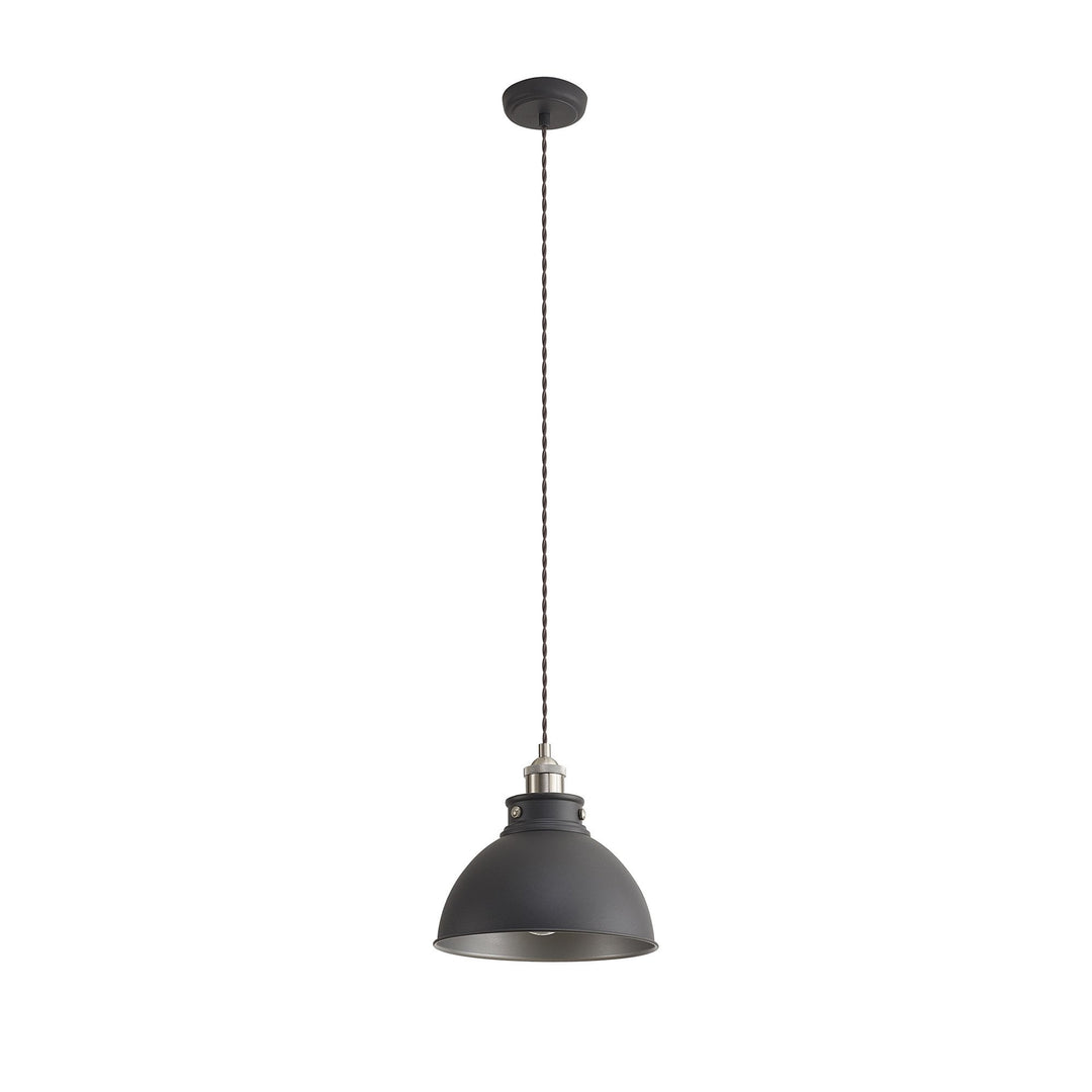 Nelson Lighting NL85449 Corfu 1 Light Medium Pendant Graphite Satin Nickel