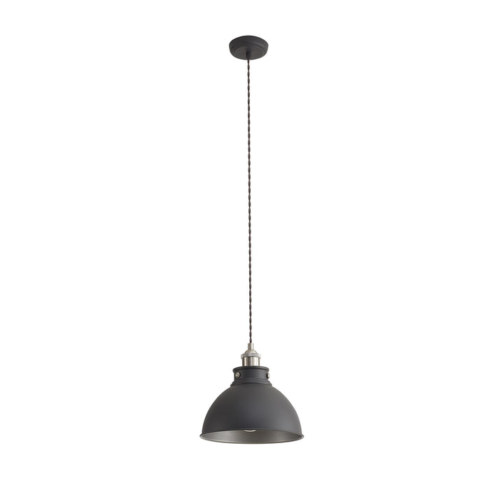 Nelson Lighting NL85449 Corfu 1 Light Medium Pendant Graphite Satin Nickel