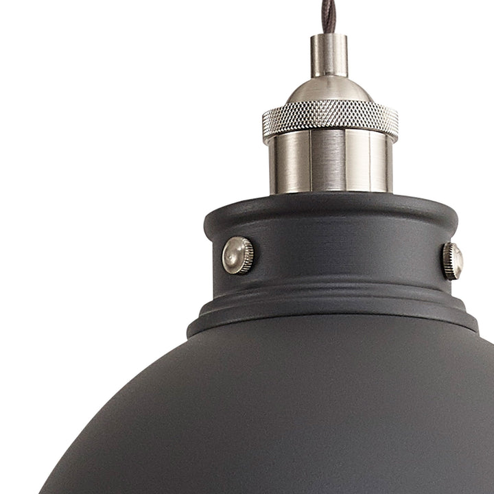 Nelson Lighting NL85449 Corfu 1 Light Medium Pendant Graphite Satin Nickel