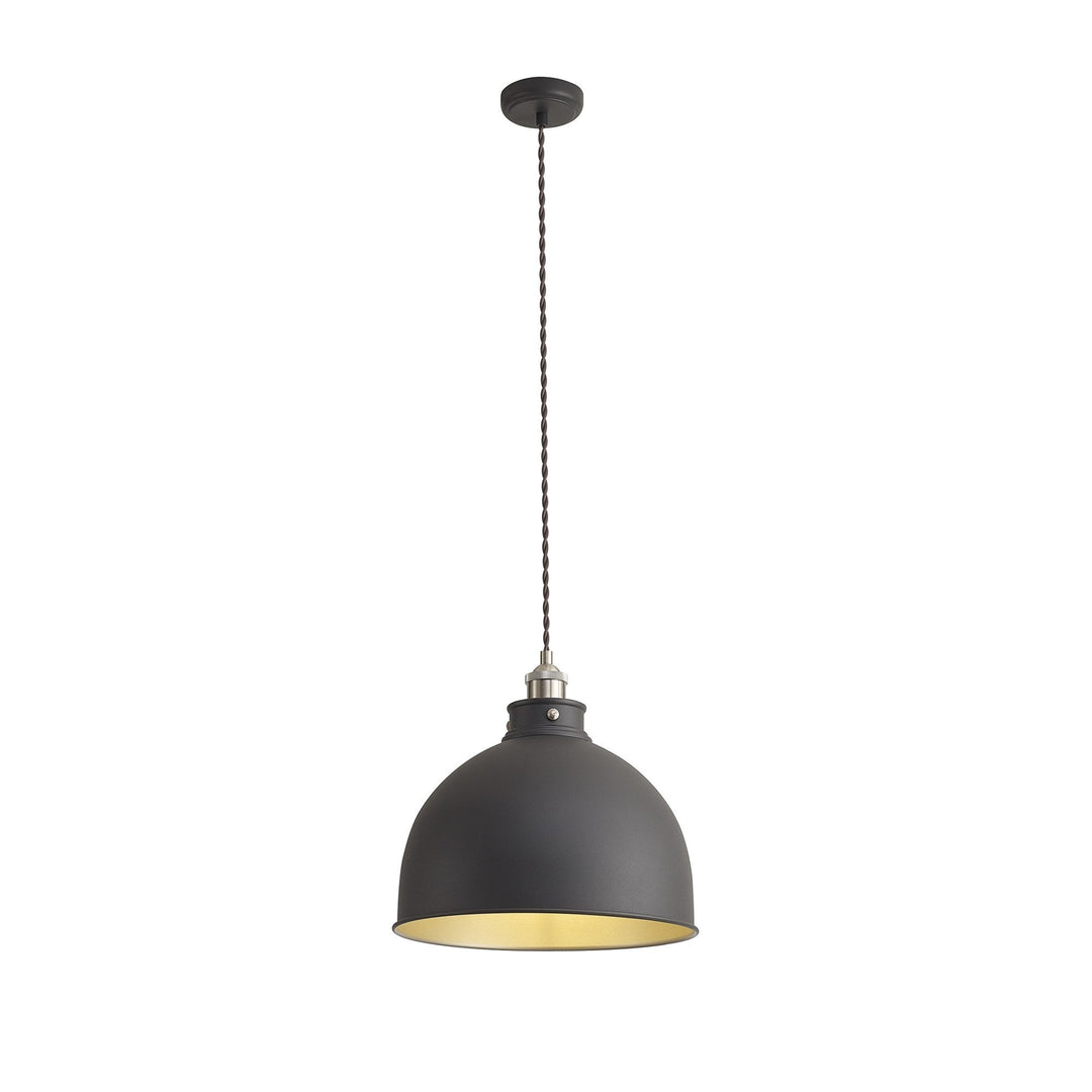 Nelson Lighting NL85459 Corfu 1 Light Large Pendant Graphite Satin Nickel