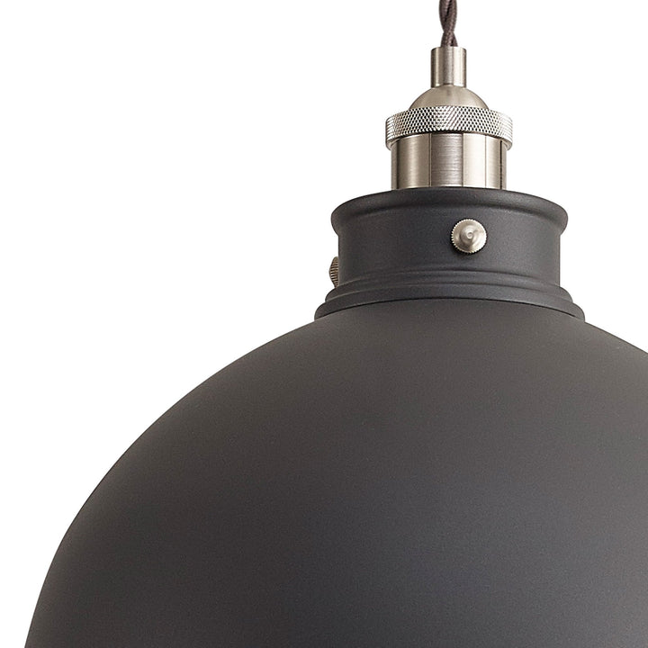 Nelson Lighting NL85459 Corfu 1 Light Large Pendant Graphite Satin Nickel