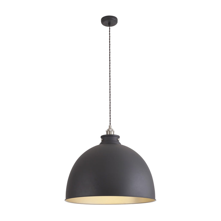 Nelson Lighting NL85469 Corfu 1 Light Large Pendant Graphite Satin Nickel