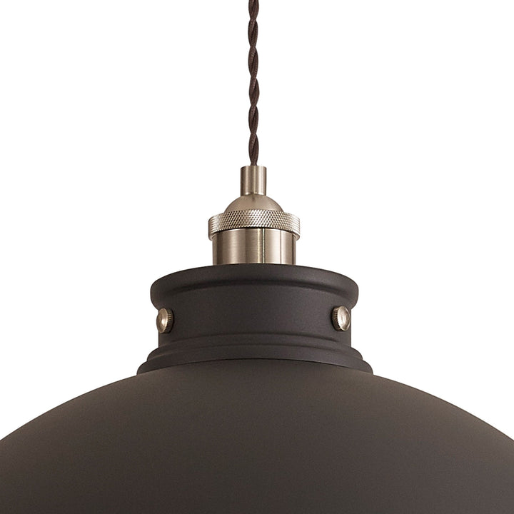 Nelson Lighting NL85469 Corfu 1 Light Large Pendant Graphite Satin Nickel