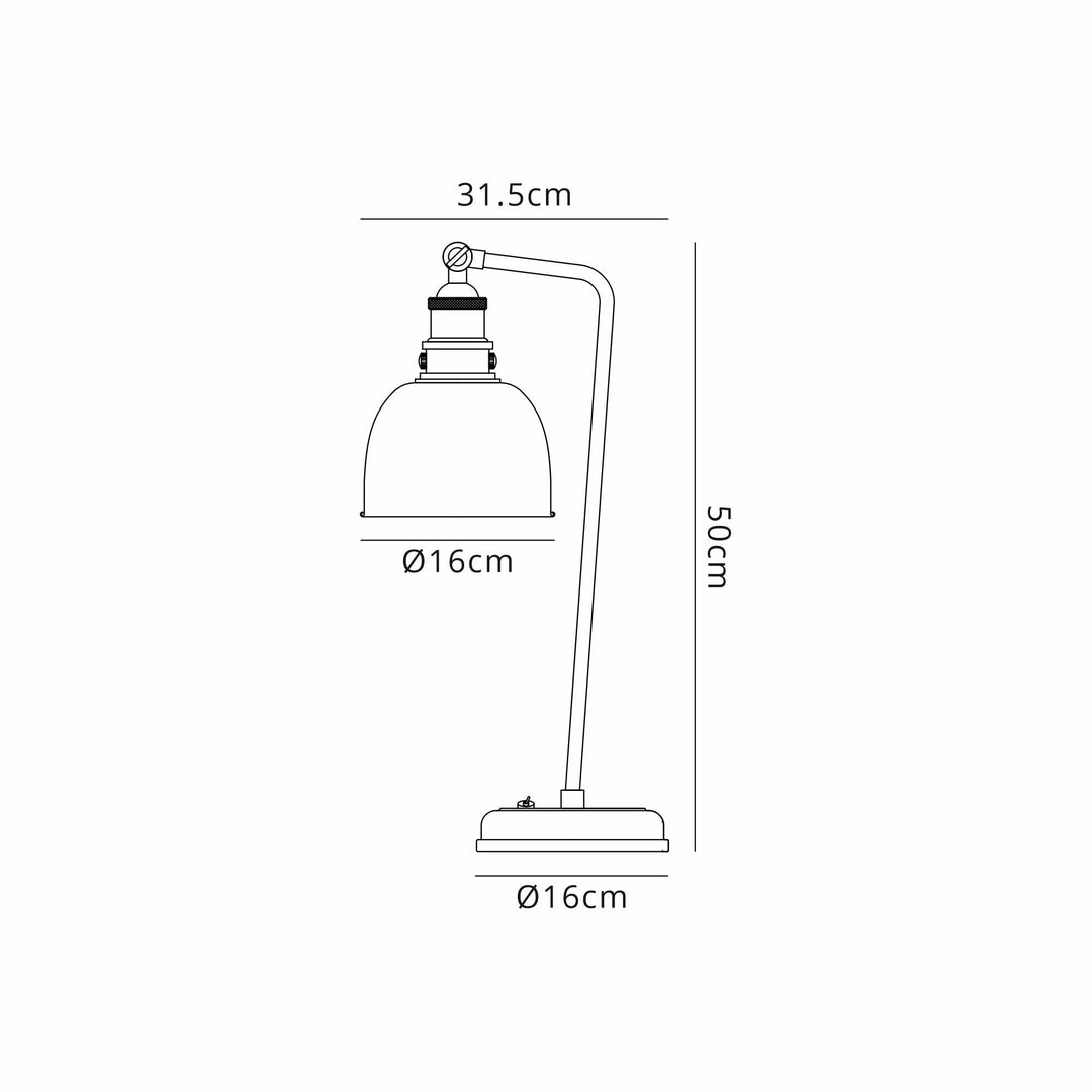 Nelson Lighting NL85489 Corfu 1 Light Table Lamp Graphite Satin Nickel