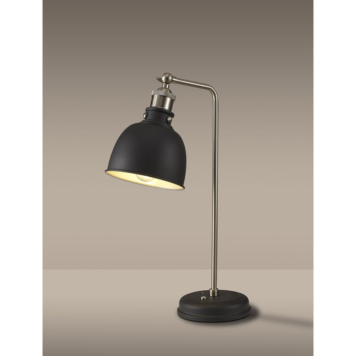 Nelson Lighting NL85489 Corfu 1 Light Table Lamp Graphite Satin Nickel