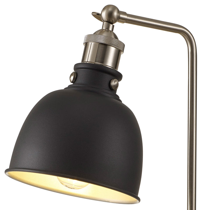 Nelson Lighting NL85489 Corfu 1 Light Table Lamp Graphite Satin Nickel