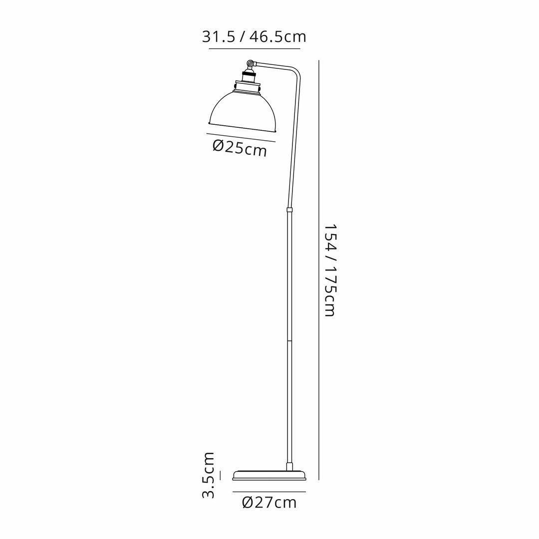 Nelson Lighting NL85499 Corfu 1 Light Floor Lamp Graphite Satin Nickel