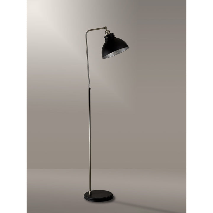 Nelson Lighting NL85499 Corfu 1 Light Floor Lamp Graphite Satin Nickel