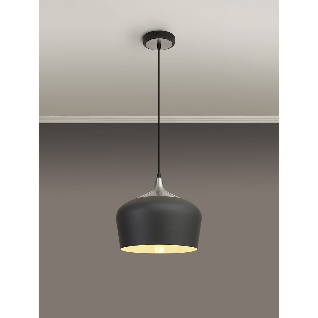 Nelson Lighting NL93039 Dadura 1 Light Pendant Anthracite Satin Nickel