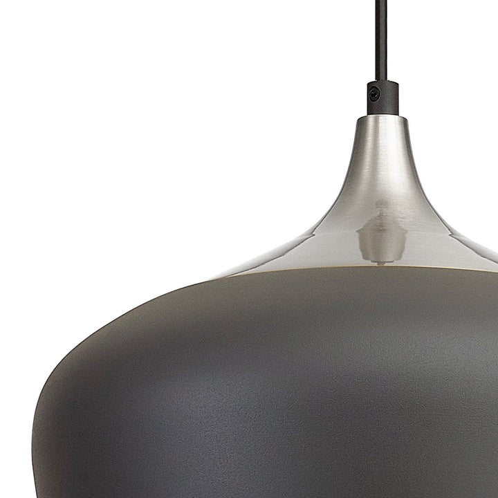 Nelson Lighting NL93039 Dadura 1 Light Pendant Anthracite Satin Nickel