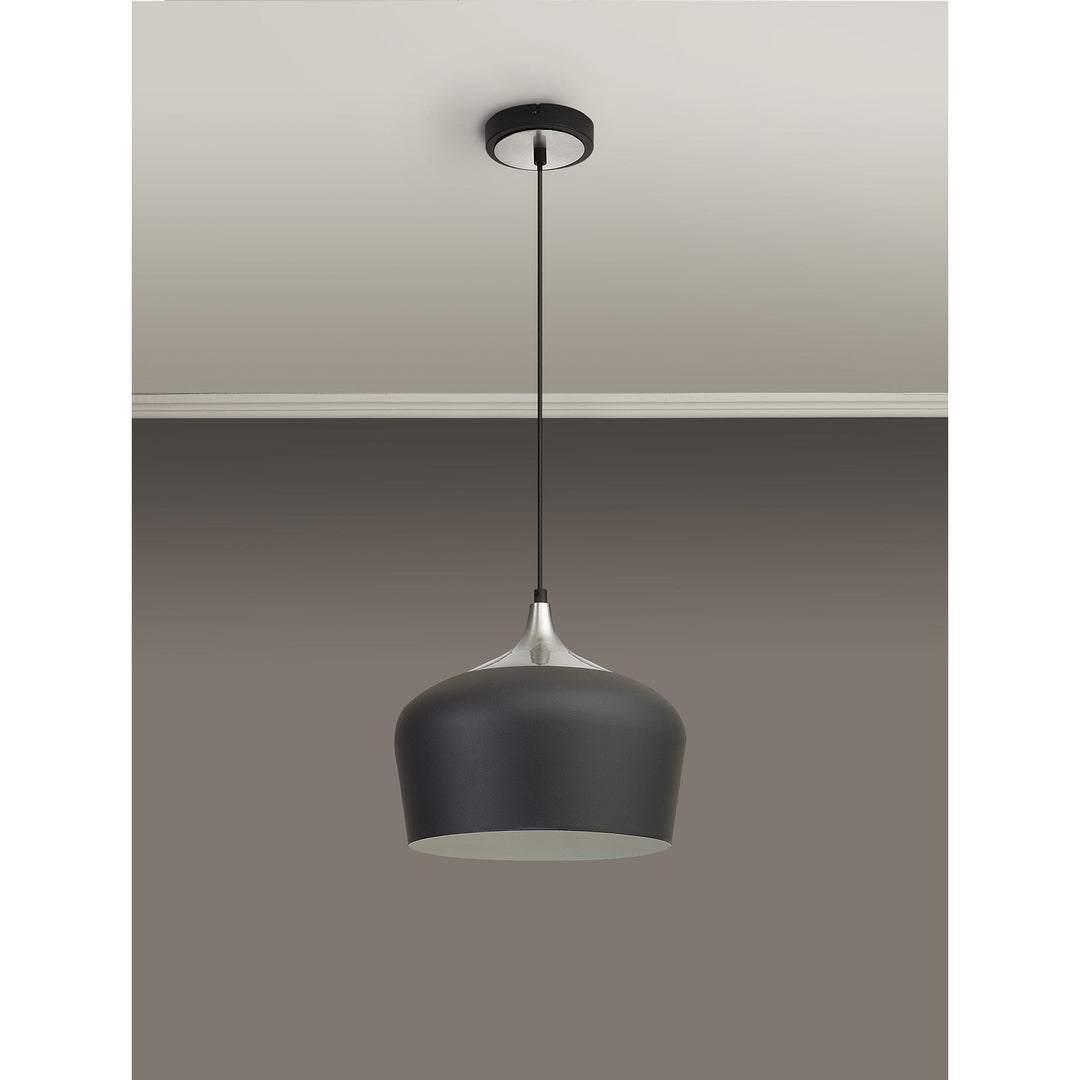 Nelson Lighting NL93039 Dadura 1 Light Pendant Anthracite Satin Nickel