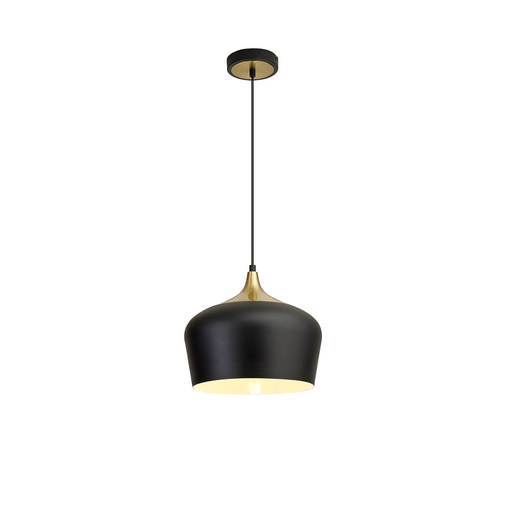 Nelson Lighting NL93049 Dadura 1 Light Pendant Black Gold