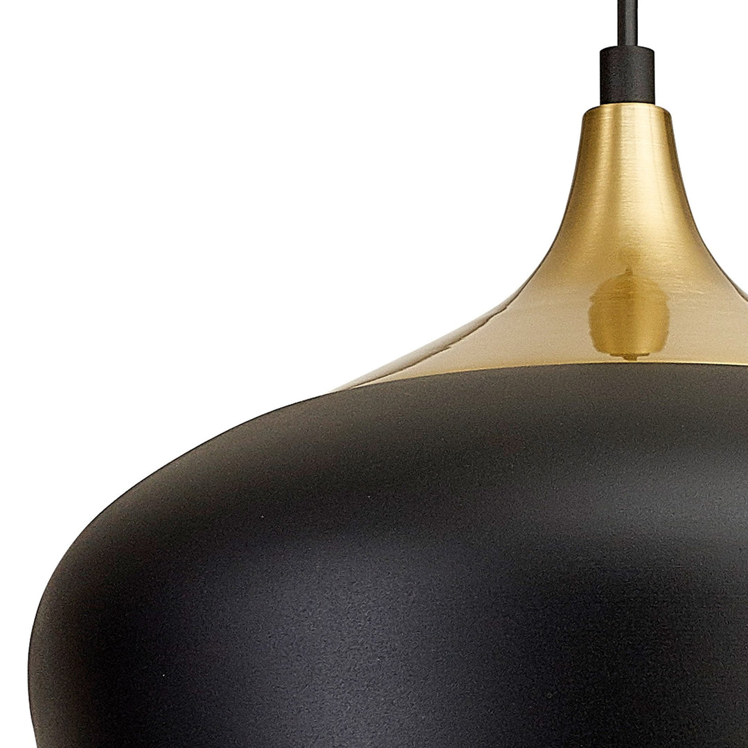 Nelson Lighting NL93049 Dadura 1 Light Pendant Black Gold