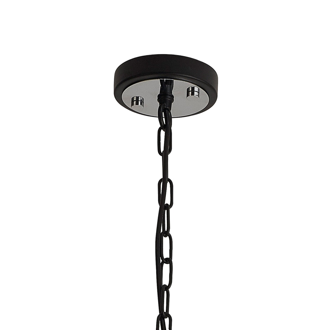 Nelson Lighting NL85789 Dalmer 1 Light Pendant Matt Black Chrome