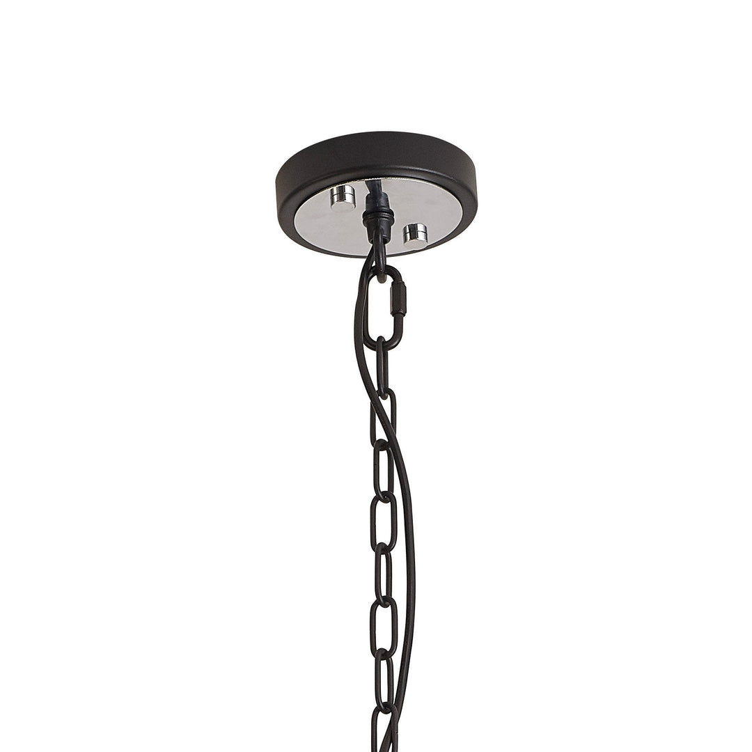 Nelson Lighting NL85799 Dalmer 4 Light Pendant Matt Black Chrome