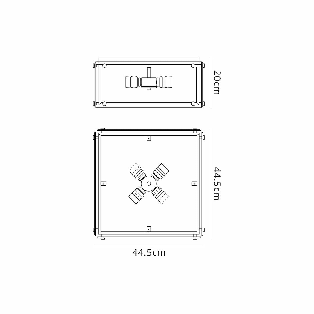 Nelson Lighting NL85809 Dalmer 4 Light Flush Ceiling Light Matt Black Chrome