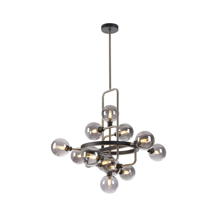 Nelson Lighting NL90839 Dublin 12 Light Pendant Graphite Satin Nickel