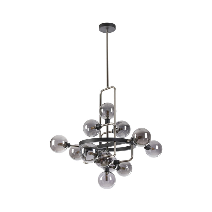 Nelson Lighting NL90839 Dublin 12 Light Pendant Graphite Satin Nickel