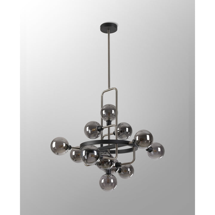 Nelson Lighting NL90839 Dublin 12 Light Pendant Graphite Satin Nickel