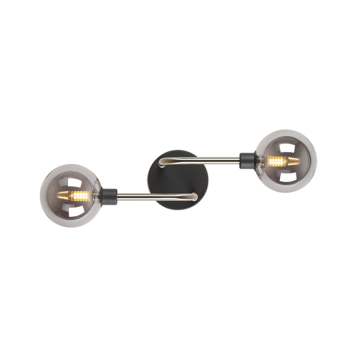 Nelson Lighting NL90849 Dublin 2 Light Wall Light Graphite Satin Nickel