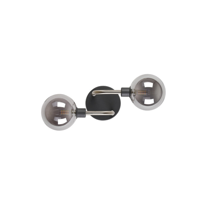 Nelson Lighting NL90849 Dublin 2 Light Wall Light Graphite Satin Nickel