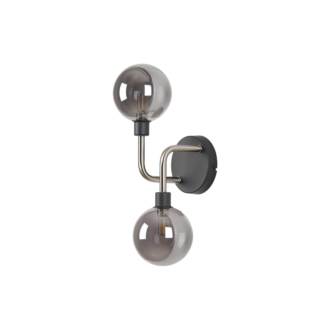 Nelson Lighting NL90849 Dublin 2 Light Wall Light Graphite Satin Nickel