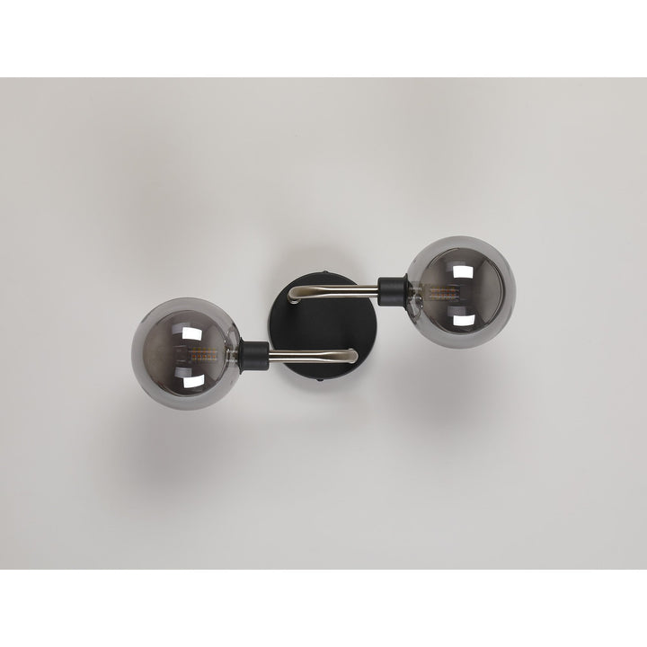 Nelson Lighting NL90849 Dublin 2 Light Wall Light Graphite Satin Nickel