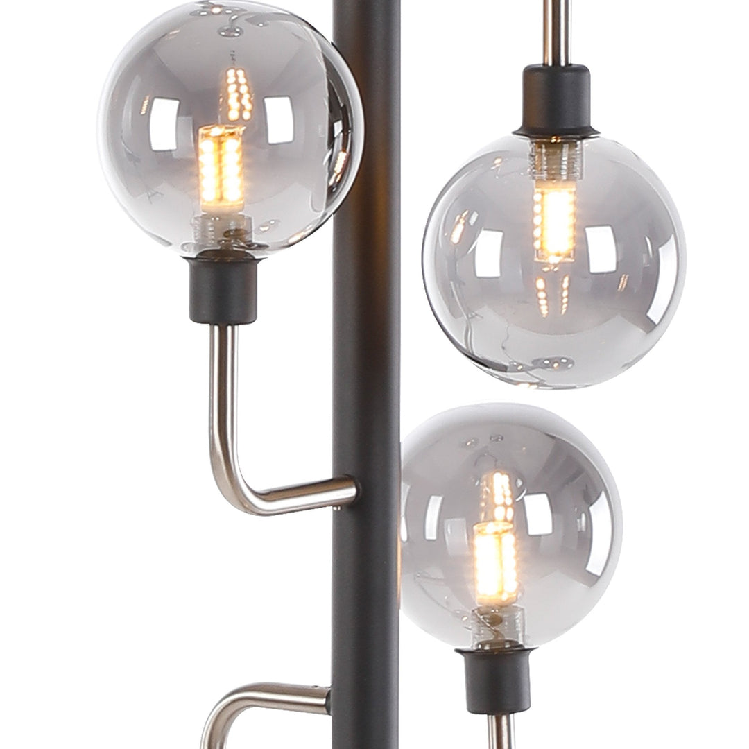 Nelson Lighting NL90869 Dublin 8 Light Floor Lamp Graphite Satin Nickel