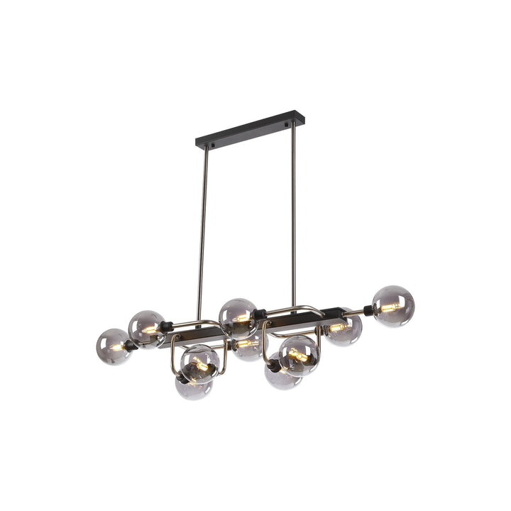 Nelson Lighting NL90879 Dublin 10 Light Pendant Graphite Satin Nickel