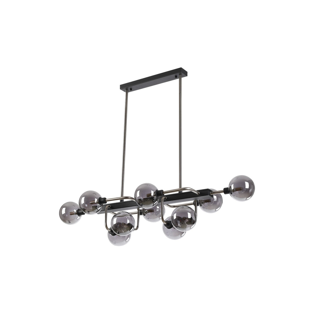 Nelson Lighting NL90879 Dublin 10 Light Pendant Graphite Satin Nickel