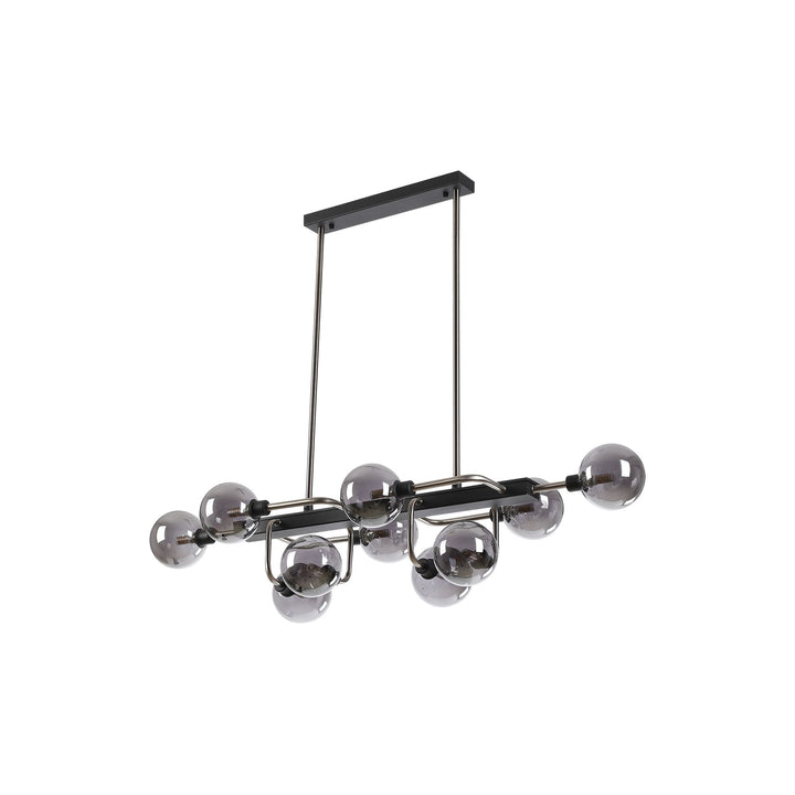 Nelson Lighting NL90879 Dublin 10 Light Pendant Graphite Satin Nickel