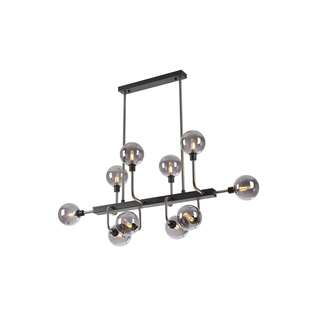 Nelson Lighting NL90879 Dublin 10 Light Pendant Graphite Satin Nickel