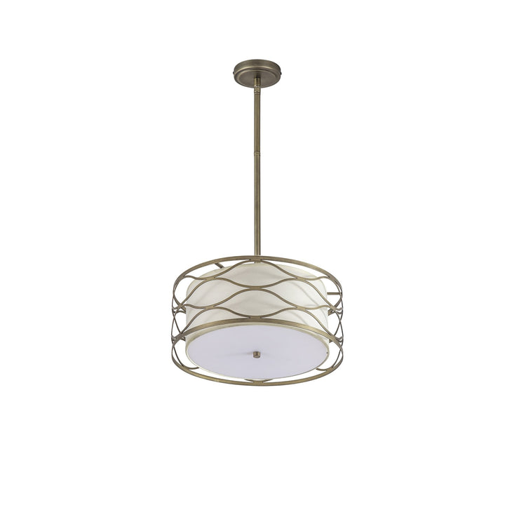 Nelson Lighting NL83659 Ebans 3 Light Pendant/Ceiling Light Aged Gold