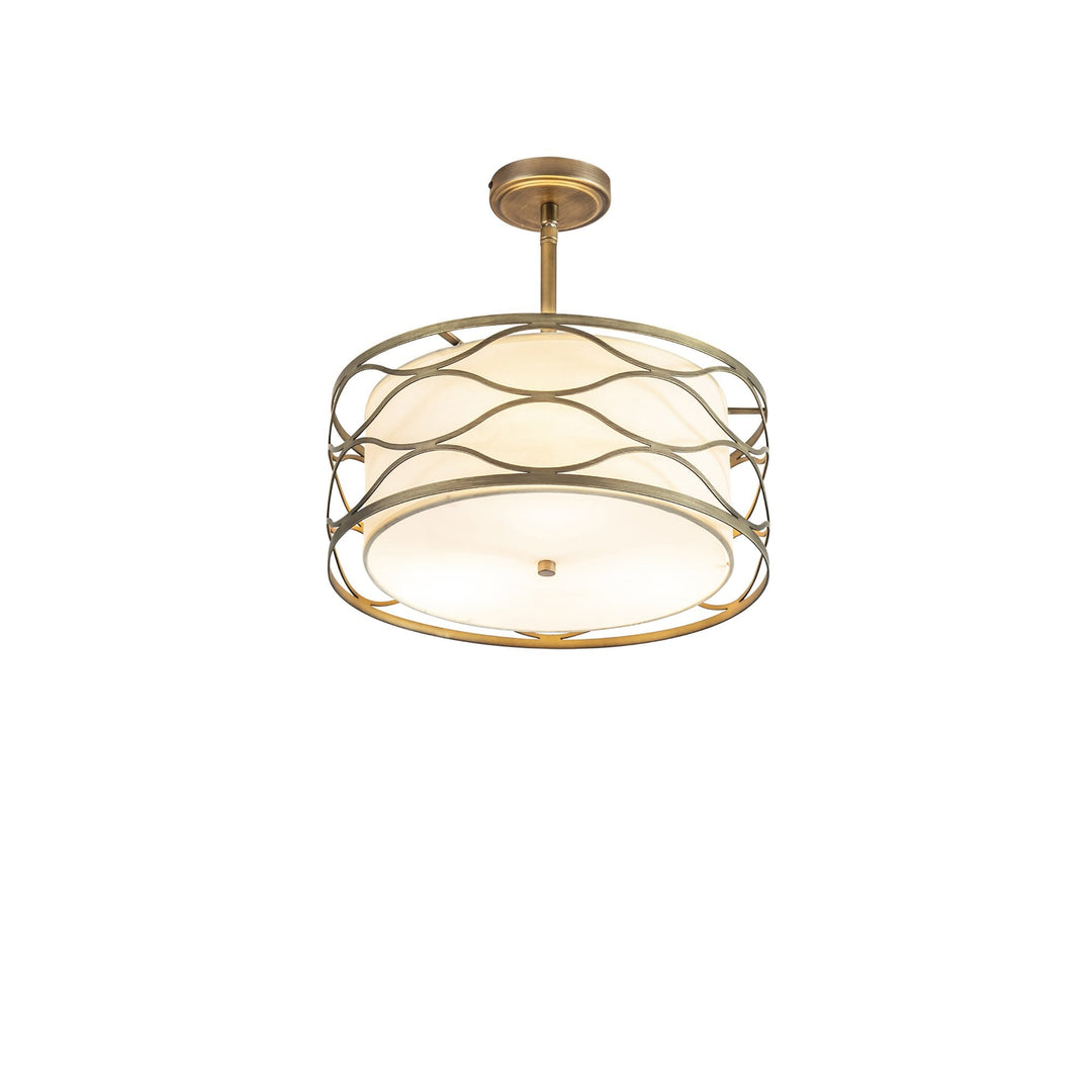 Nelson Lighting NL83659 Ebans 3 Light Pendant/Ceiling Light Aged Gold