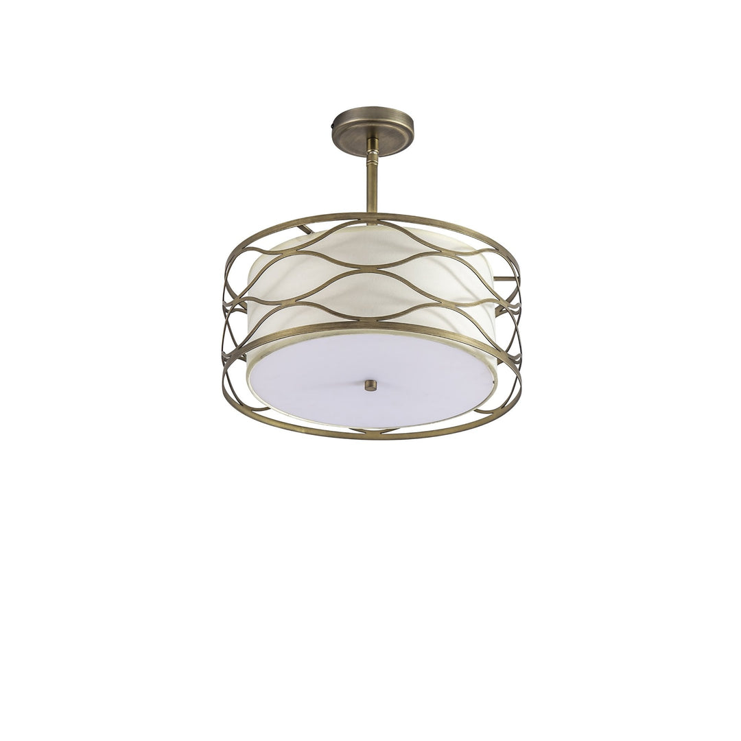 Nelson Lighting NL83659 Ebans 3 Light Pendant/Ceiling Light Aged Gold