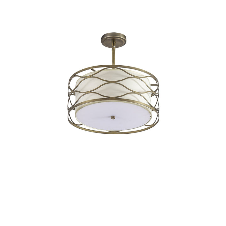 Nelson Lighting NL83659 Ebans 3 Light Pendant/Ceiling Light Aged Gold