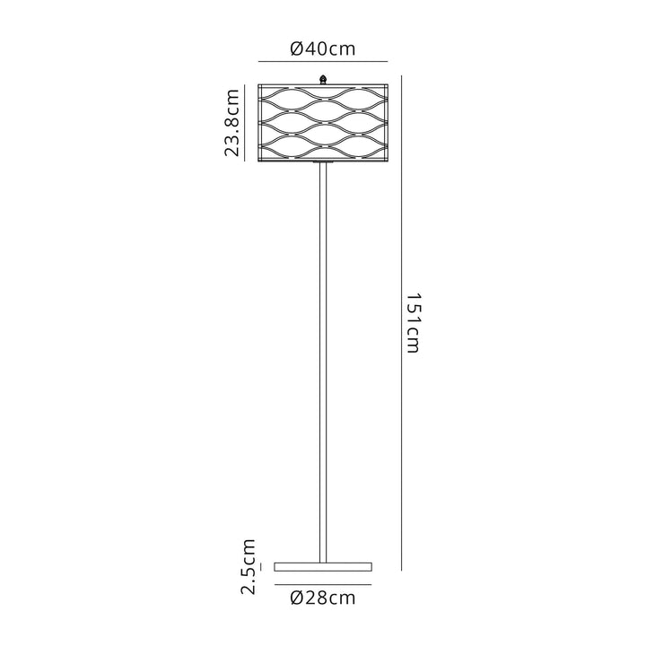 Nelson Lighting NL83709 Ebans 3 Light Floor Lamp Aged Gold