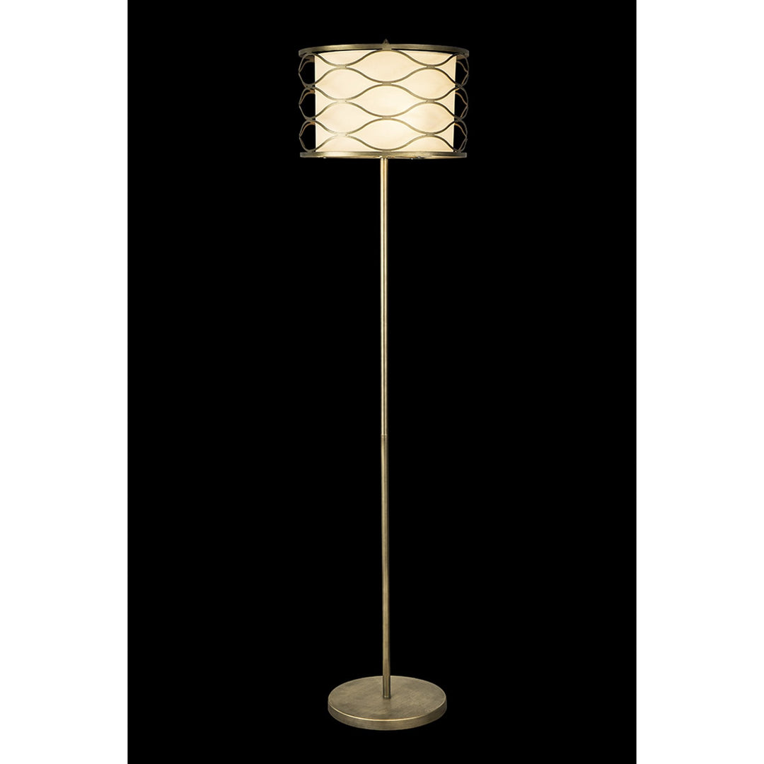 Nelson Lighting NL83709 Ebans 3 Light Floor Lamp Aged Gold