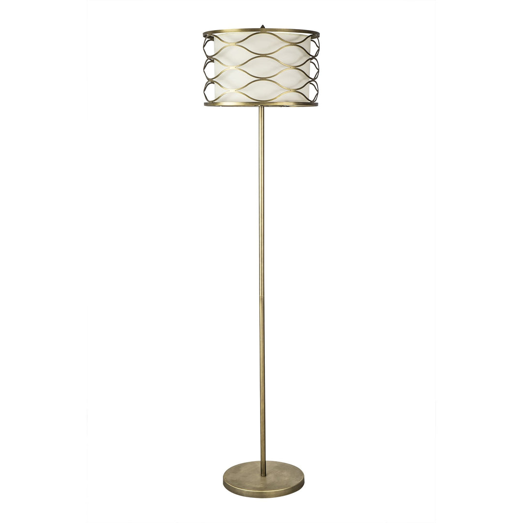 Nelson Lighting NL83709 Ebans 3 Light Floor Lamp Aged Gold