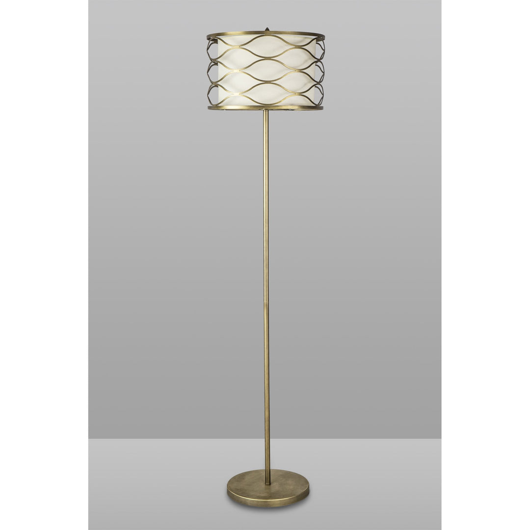 Nelson Lighting NL83709 Ebans 3 Light Floor Lamp Aged Gold