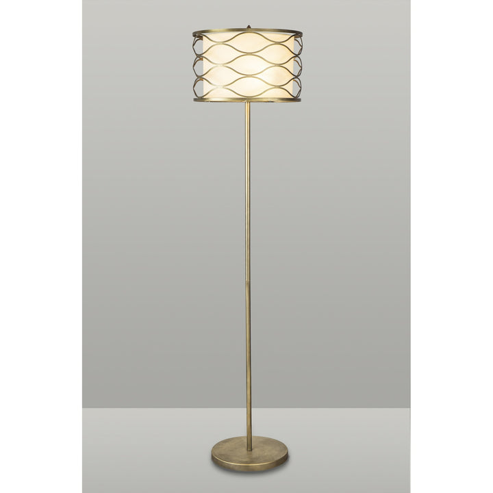 Nelson Lighting NL83709 Ebans 3 Light Floor Lamp Aged Gold