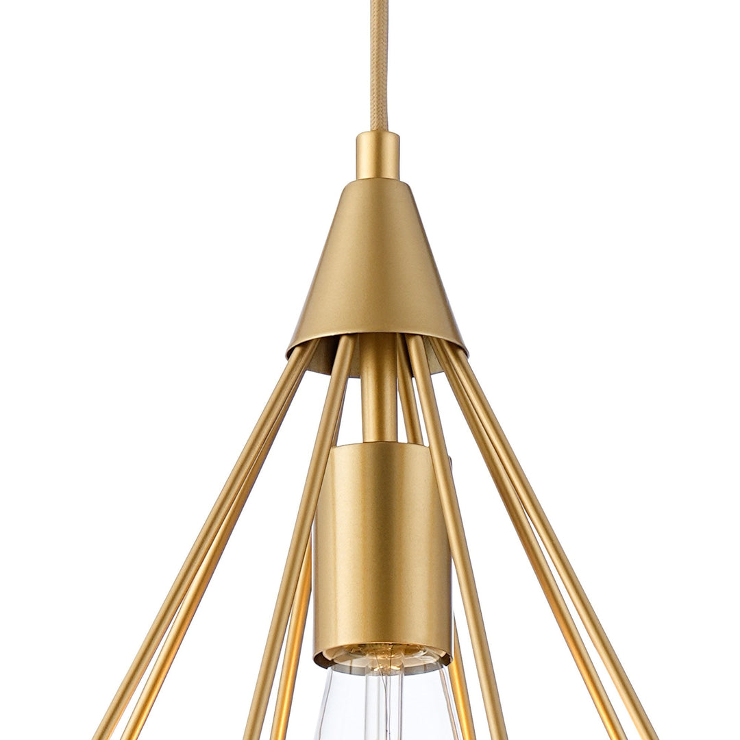 Nelson Lighting NL93849 Eros 1 Light Small Diamond Pendant Gold