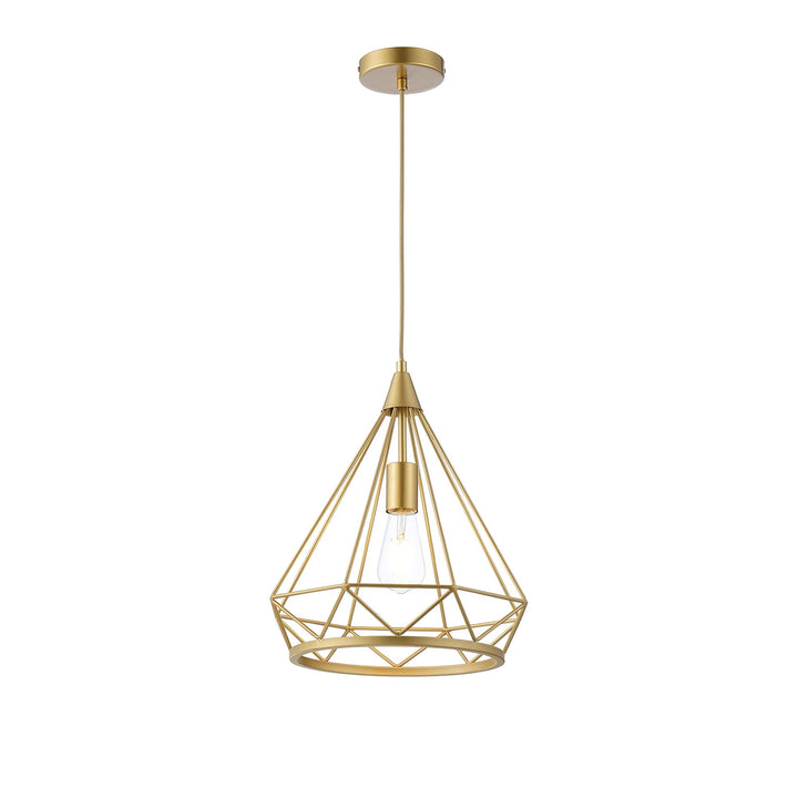 Nelson Lighting NL93859 Eros 1 Light Large Diamond Pendant Gold