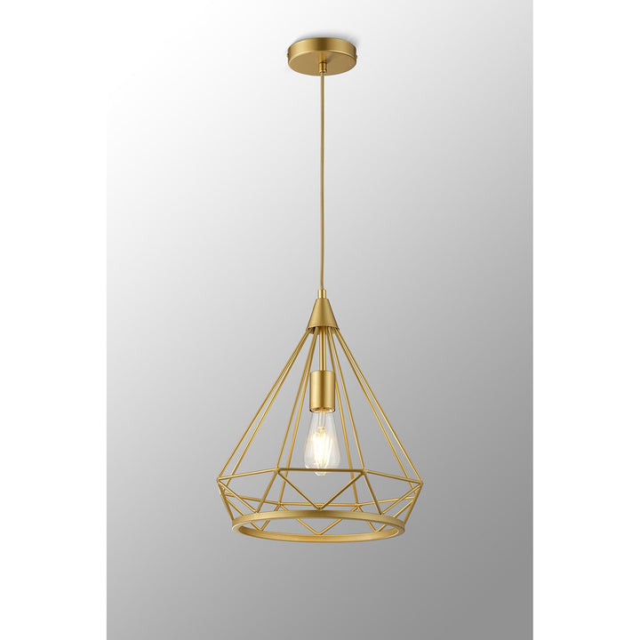 Nelson Lighting NL93859 Eros 1 Light Large Diamond Pendant Gold