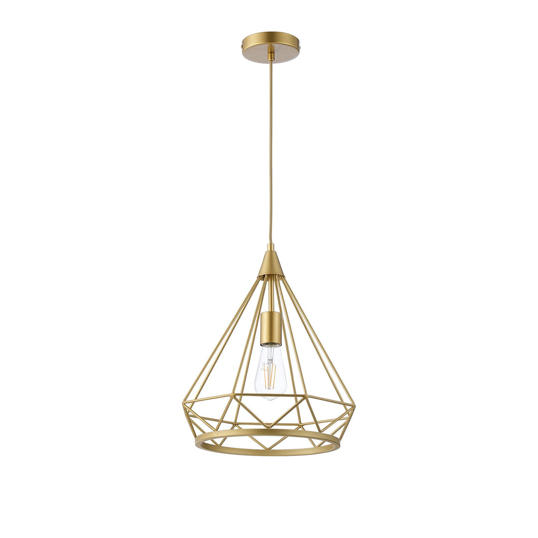 Nelson Lighting NL93859 Eros 1 Light Large Diamond Pendant Gold