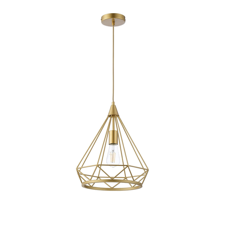 Nelson Lighting NL93859 Eros 1 Light Large Diamond Pendant Gold