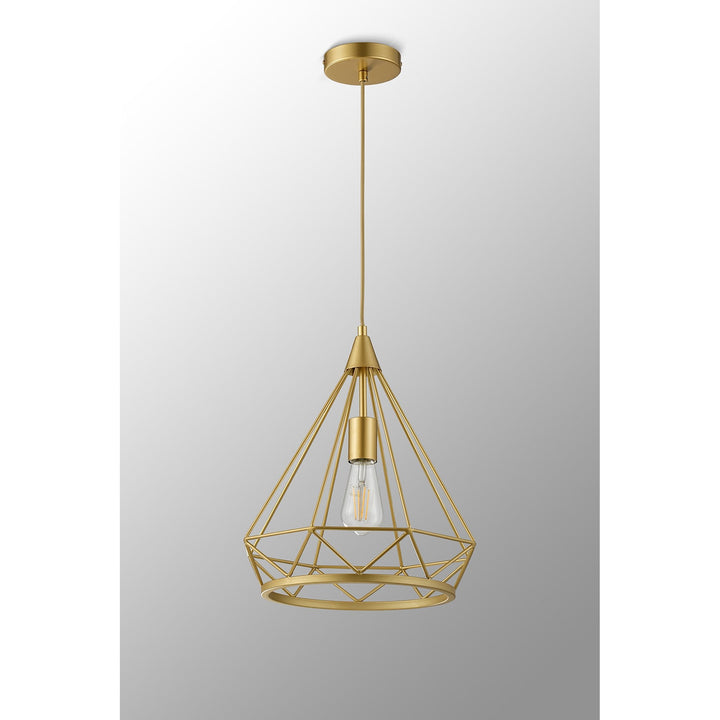 Nelson Lighting NL93859 Eros 1 Light Large Diamond Pendant Gold