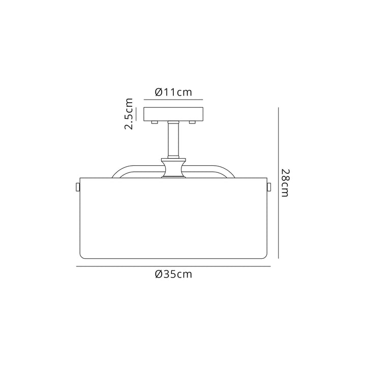 Nelson Lighting NL88049 Gabrel 2 Light Ceiling Light Anthracite Clear