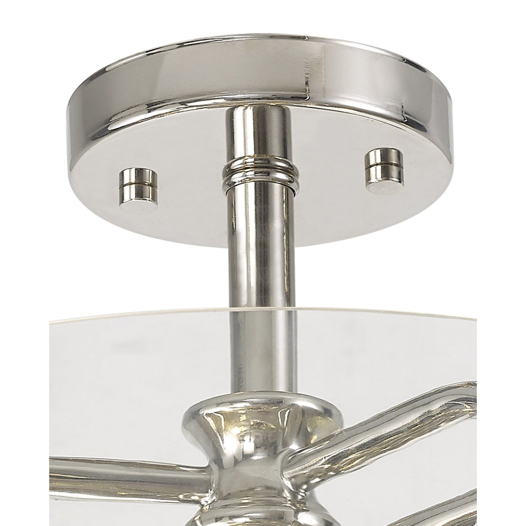 Nelson Lighting NL88069 Gabrel 2 Light Ceiling Light Polished Nickel Clear