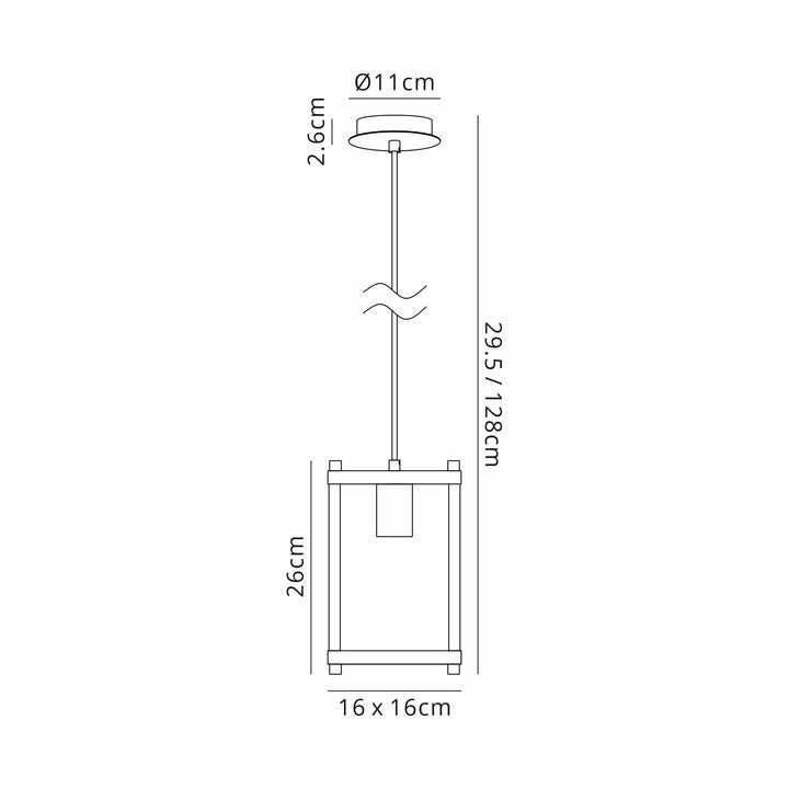 Nelson Lighting NL92549 Icart 1 Light Pendant Walnut Polished Nickel